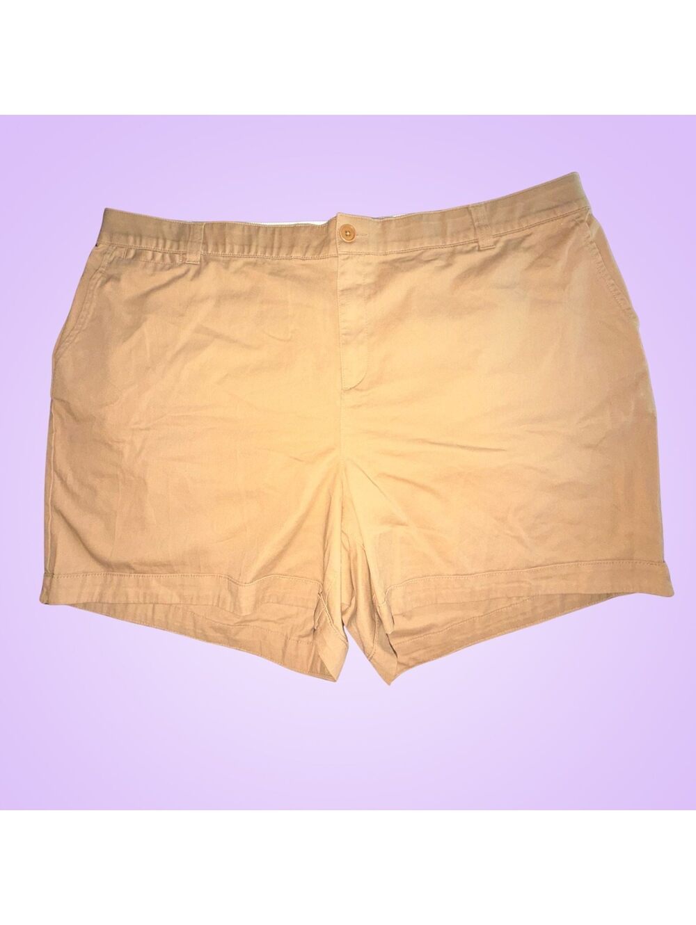 Brand New Plus Size Women's Lane Bryant Tan Khaki Stretch Chino Shorts Size 24